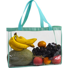 wholesale waterproof transparent pvc gift shopper bag with print
